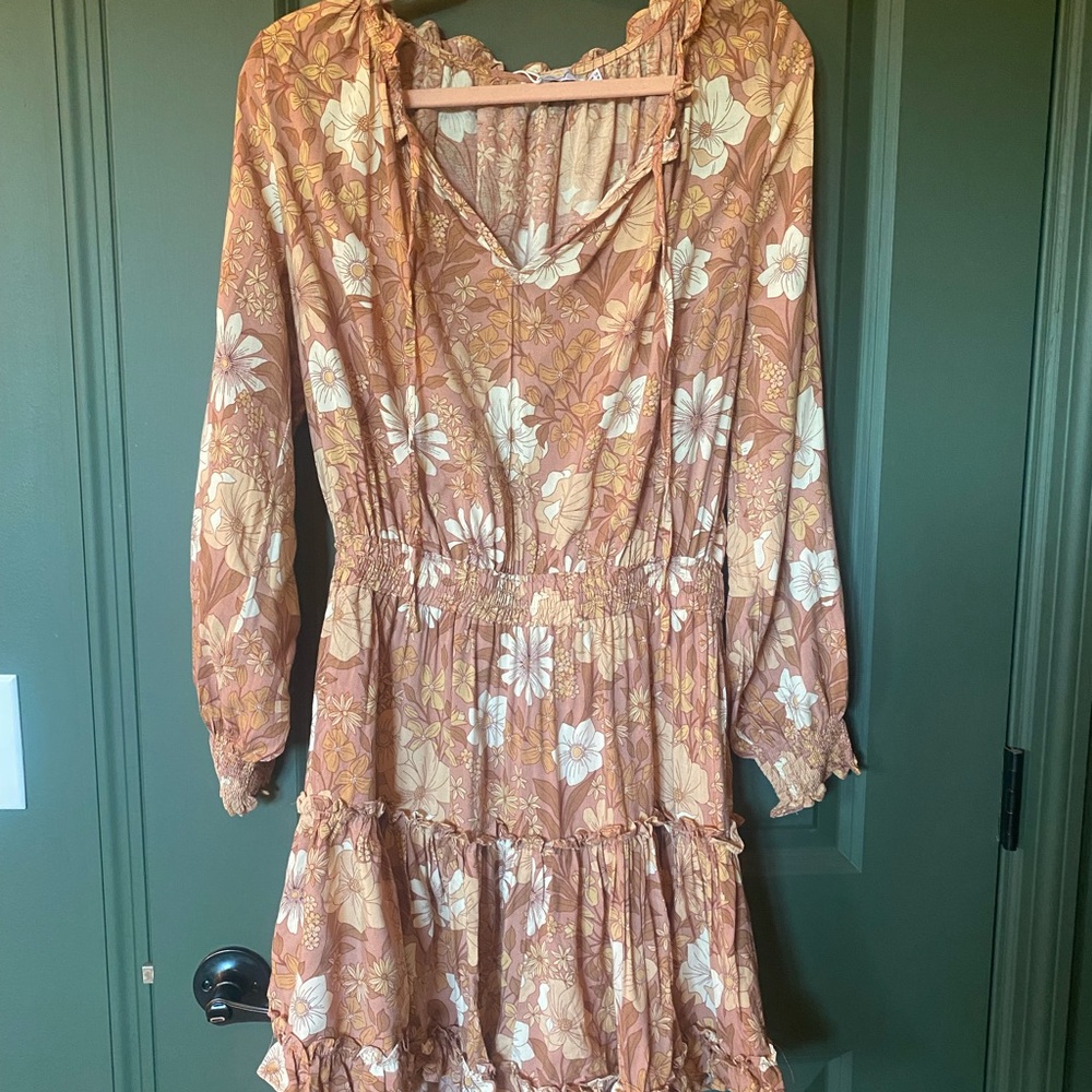 Petal & Pup Orange Cream Ruched Sundress